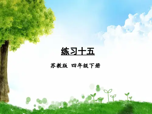 苏教版数学四年级下册练习十五课件