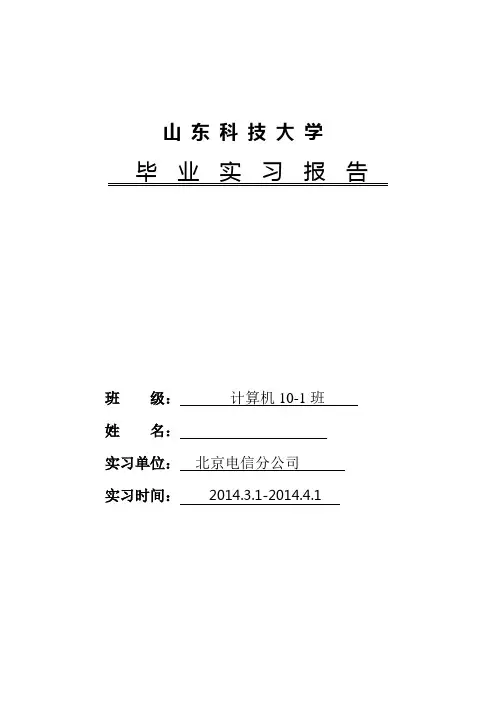 计算机专业实习报告