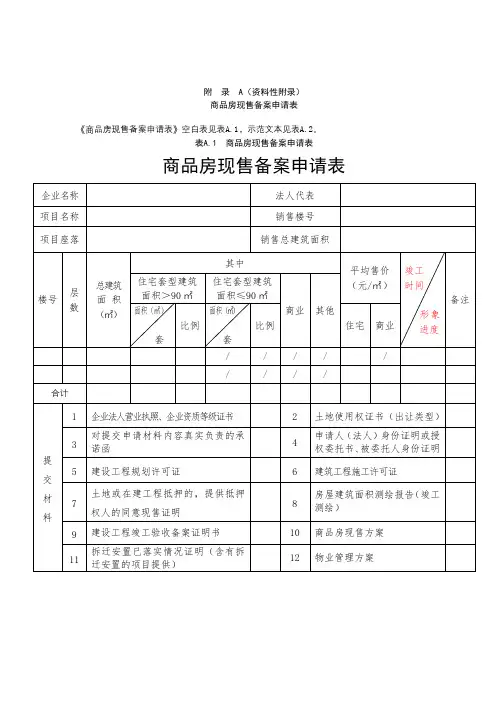 (资料性附录)商品房现售备案申请表商品房现售备案申请表商品房现售备案申请表【模板】