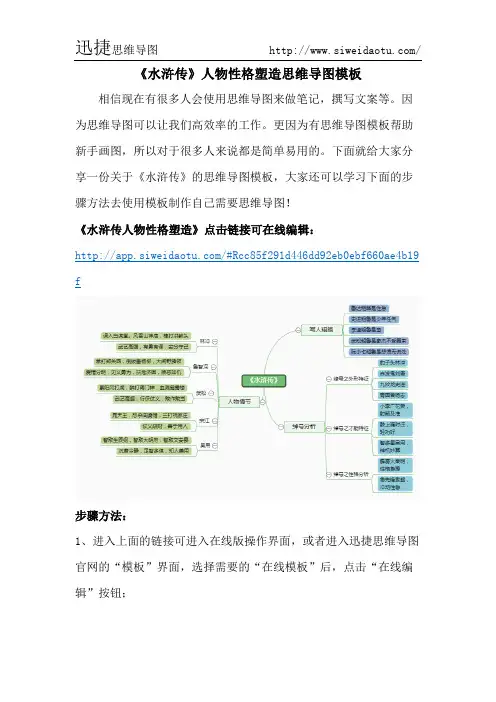 《水浒传》人物性格塑造思维导图模板-迅捷思维导图