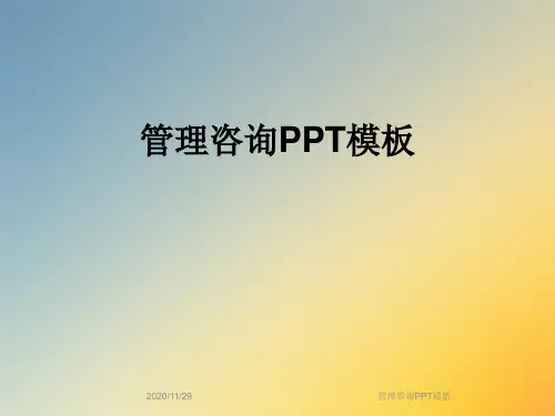 管理咨询PPT模板