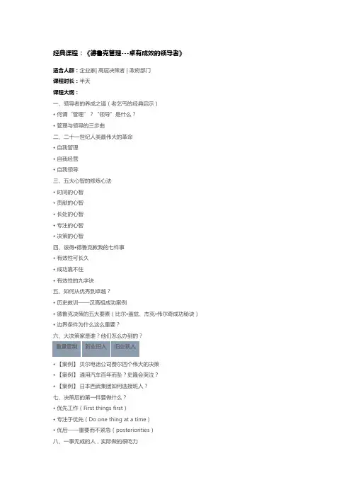 德鲁克经典课程