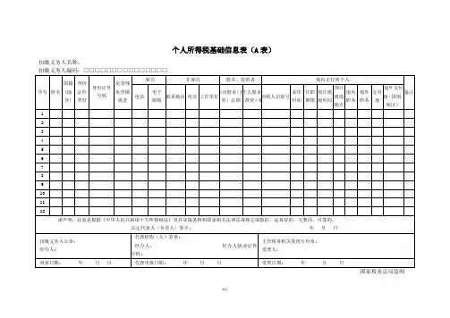 个人所得税基础信息表A表 2