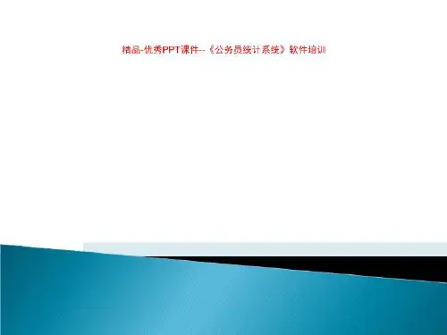 精品-优秀PPT课件--《公务员统计系统》软件培训