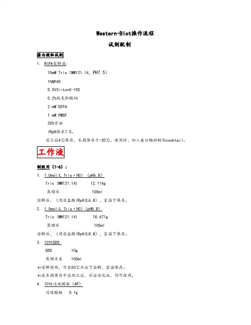 Western_blot_试剂配制及操作流程