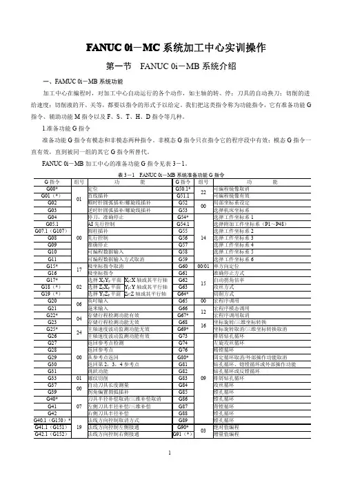 FANUC_0i-MB系统加工中心编程指令及实训操作