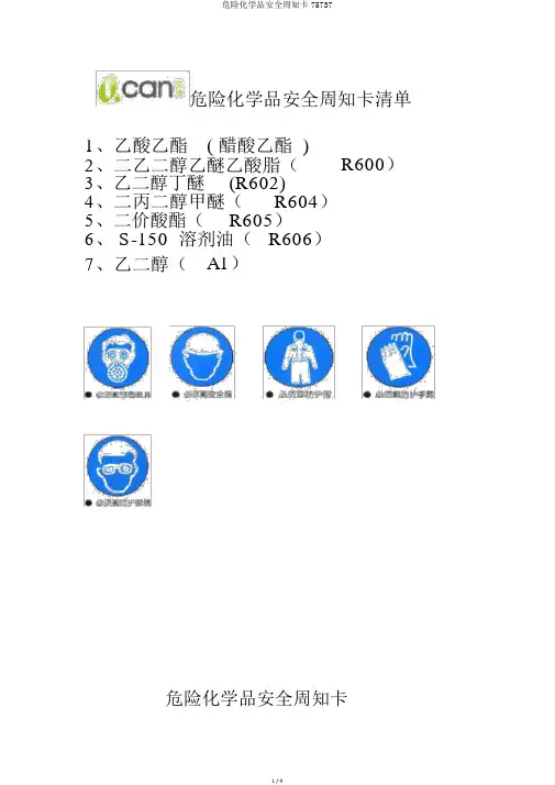 危险化学品安全周知卡75737