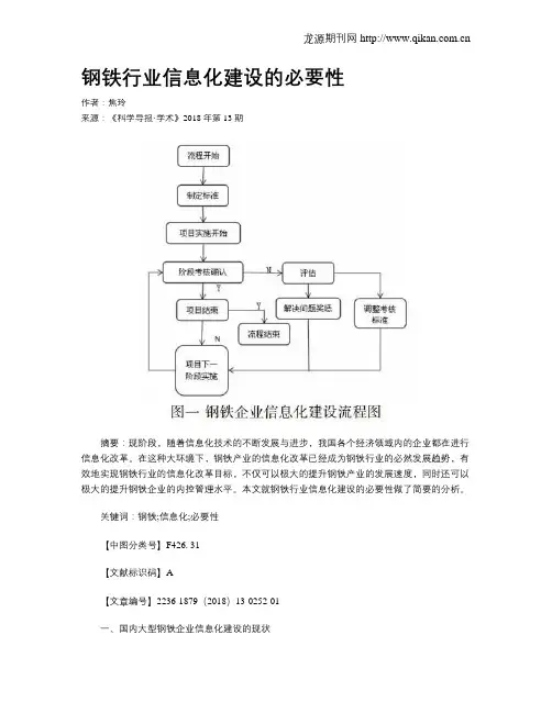 钢铁行业信息化建设的必要性