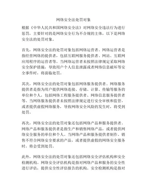 网络安全法处罚对象