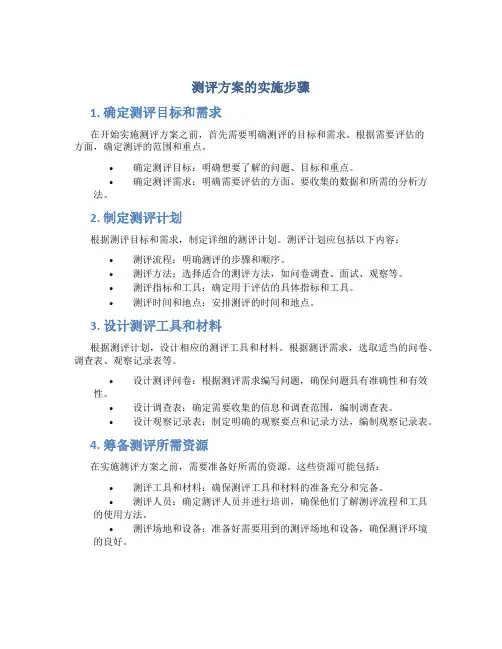 测评方案的实施步骤