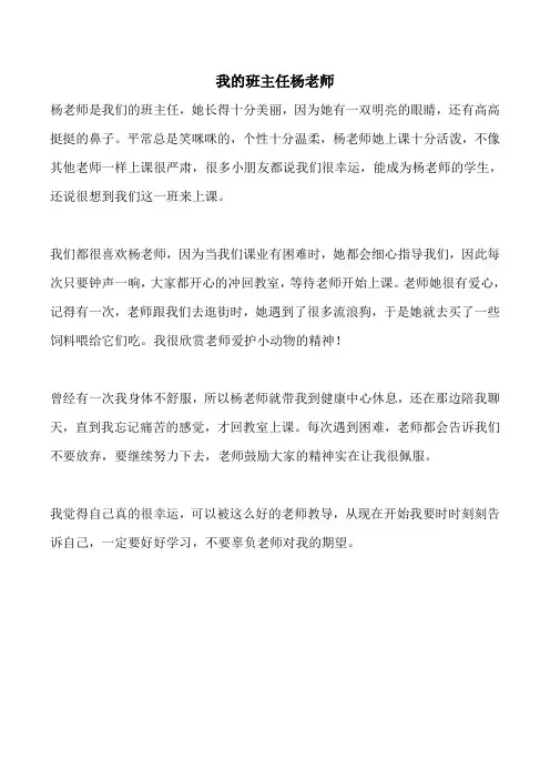 我的班主任杨老师