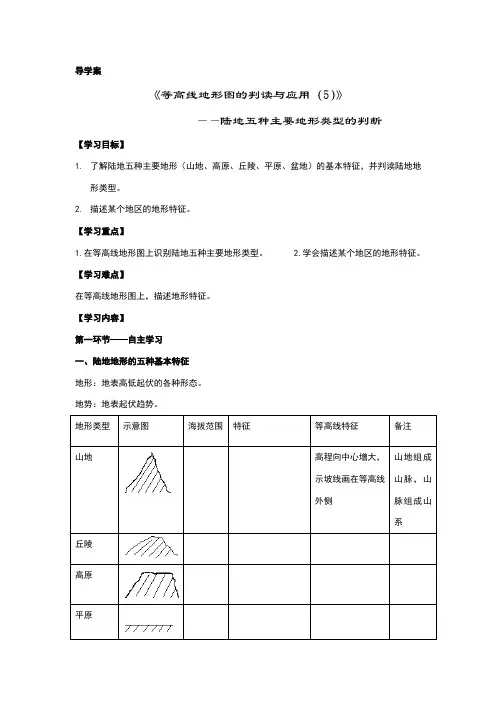 常见五种地形类型的判读  公开课