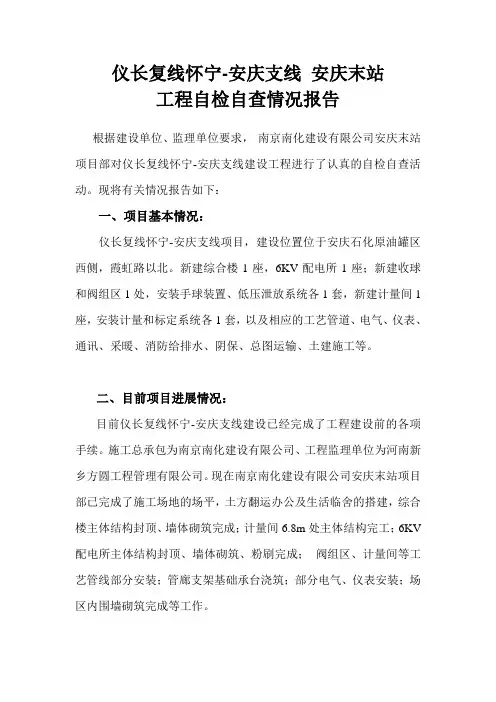 工程自检自查报告
