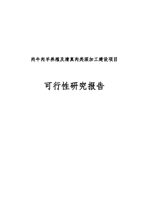 某某肉牛肉羊养殖及清真肉类深加工建设项目可行性实施报告