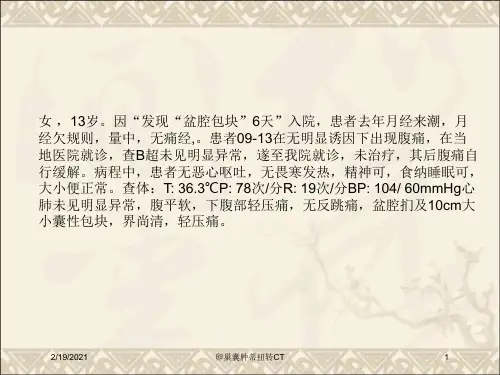 卵巢囊肿蒂扭转CT课件