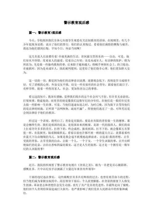 警示教育观后感