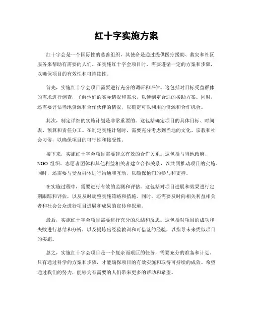 红十字实施方案