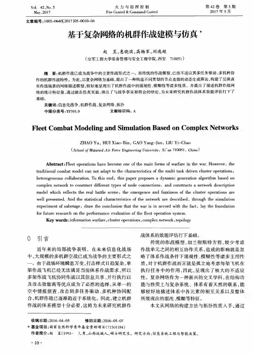 基于复杂网络的机群作战建模与仿真