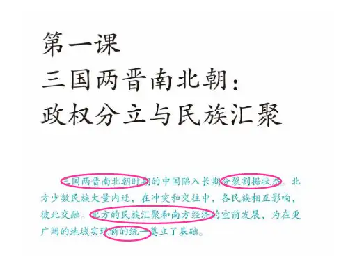 第四单元第一课 三国鼎立与西晋的统一
