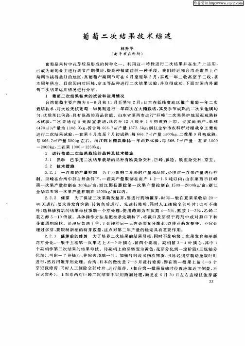 葡萄二次结果技术综述