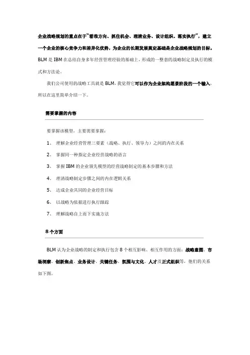 业务领先模型介绍(BLM)
