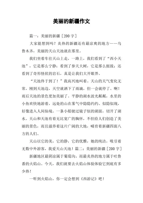 美丽的新疆作文