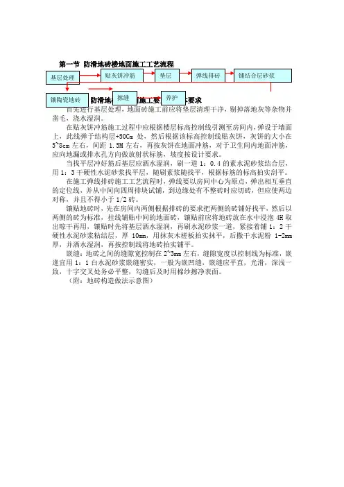 防滑地砖楼地面施工工艺流程