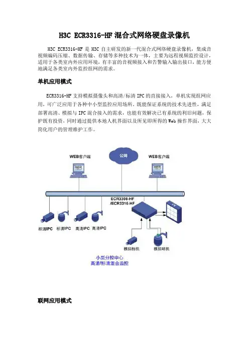 H3C ECR3316-HF混合式网络硬盘录像机