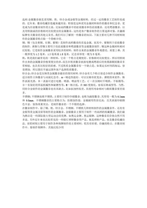 纪念章资料