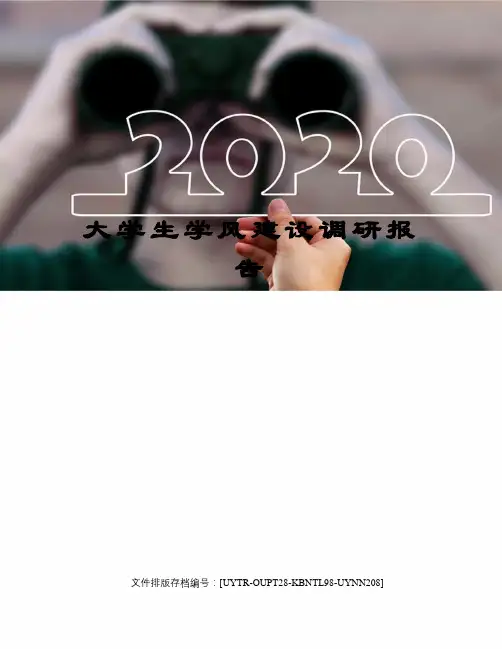 大学生学风建设调研报告