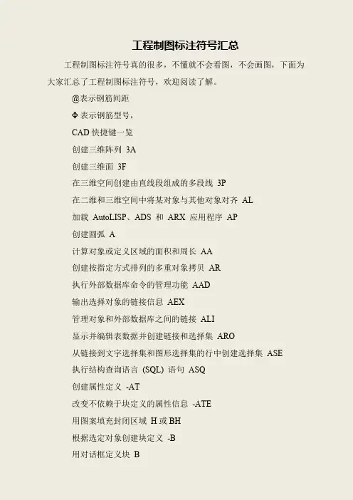 工程制图标注符号汇总