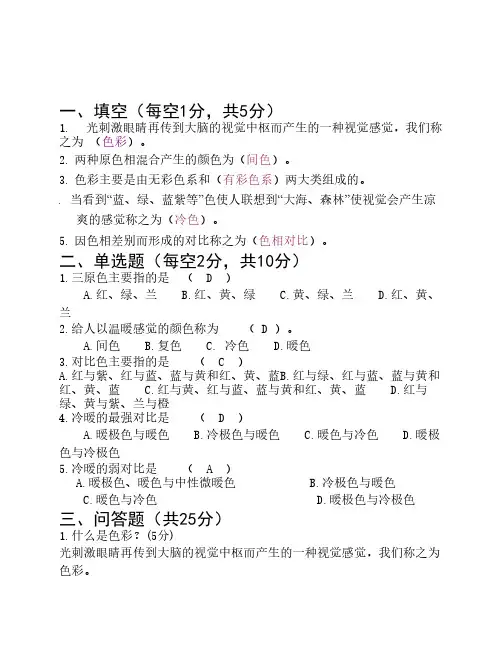 《时装画》试题(三)