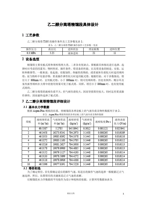【清华】精馏塔设计