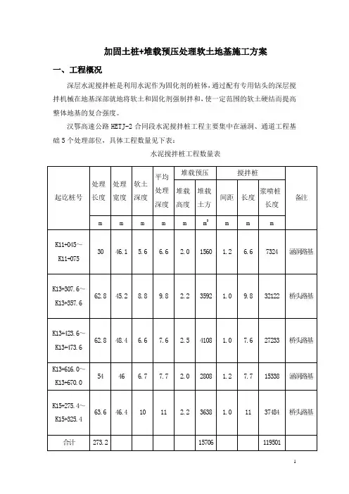 水泥搅拌桩施工方案