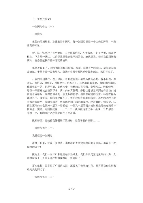 一张照片作文12篇完美版