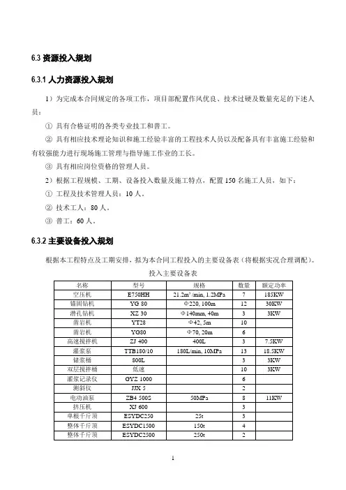 边坡施工技术方案及人员设备配置