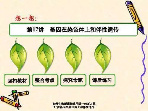 高考生物新课标通用版一轮复习第17讲基因在染色体上和伴性遗传