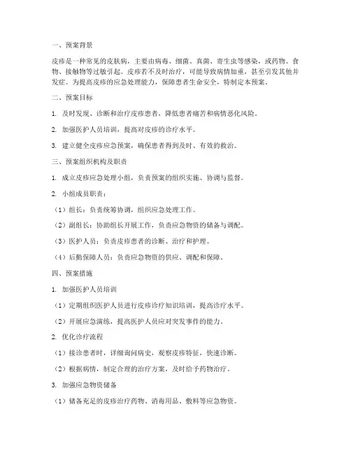 皮疹应急预案