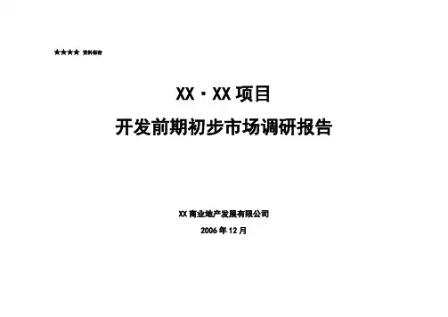开发前期初步市场调研报告