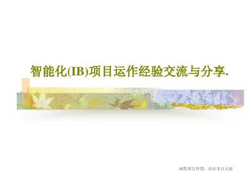 智能化(IB)项目运作经验交流与分享.35页PPT