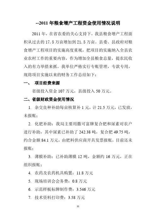 项目资金使用情况说明