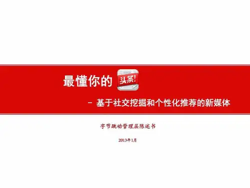 今日头条2013年B轮融资商业计划书PPT