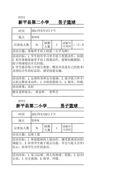 社团活动记录表