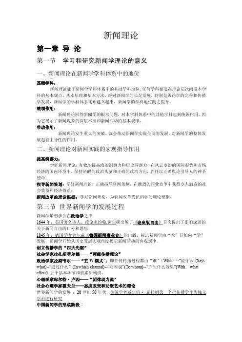 新闻理论知识点总结