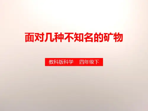 《面对几种不知名矿物》教科版四年级科学下册课件ppt文档(5篇)