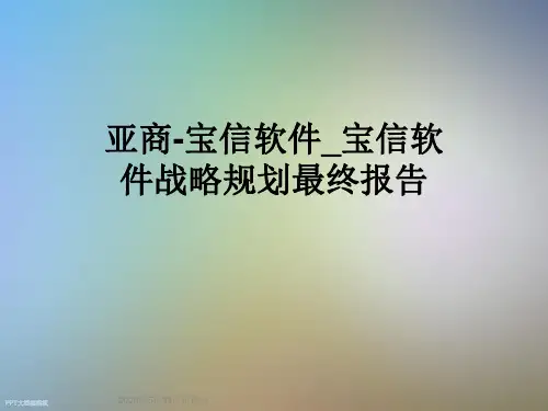 亚商-宝信软件宝信软件战略规划最终报告