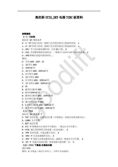 奥的斯OTIS_SKY电梯TCBC板资料