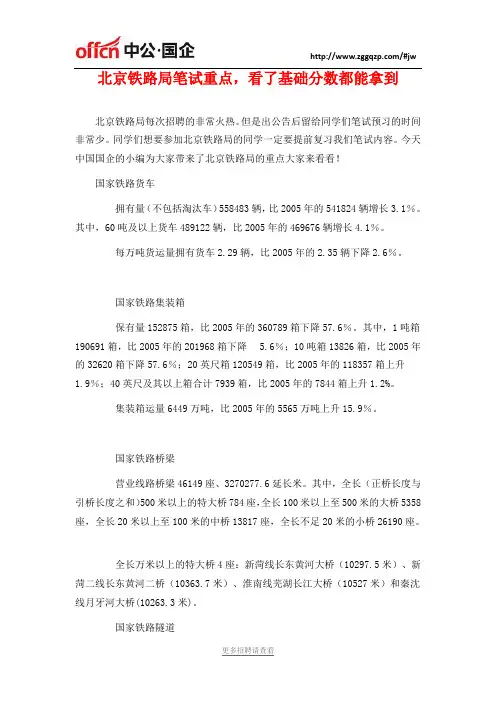 北京铁路局笔试重点,看了基础分数都能拿到