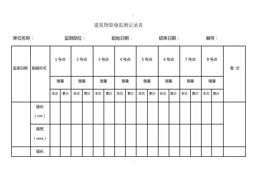 建筑物裂缝监测记录表格