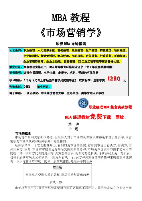 MBA《市场营销学》